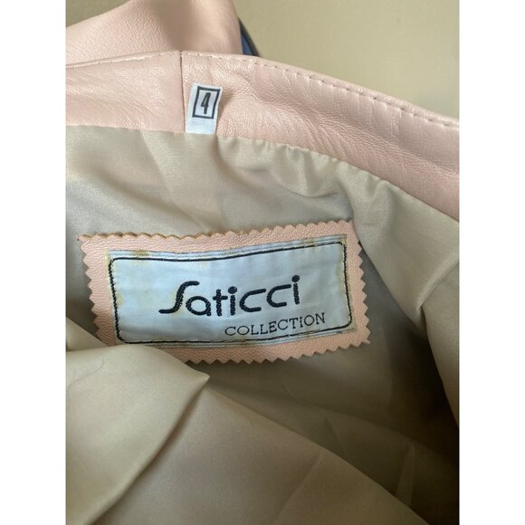 Vintage 1980s Saticci Collection Women's Leather Jacket & Skirt Set Size 4 - Picture 5 of 16